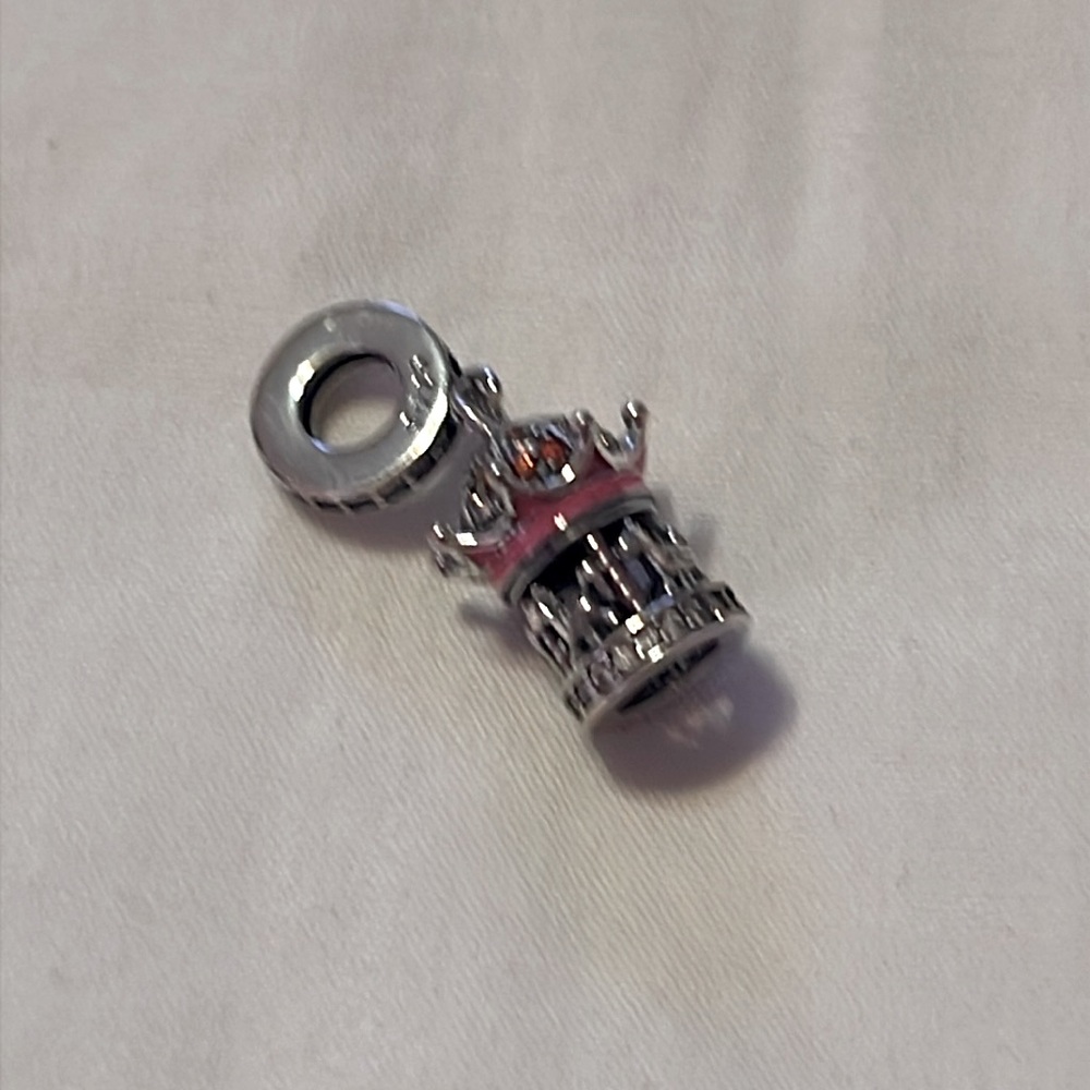 925 Charming Pink and Silver Carousel Charm Pendant - Picture 5 of 7